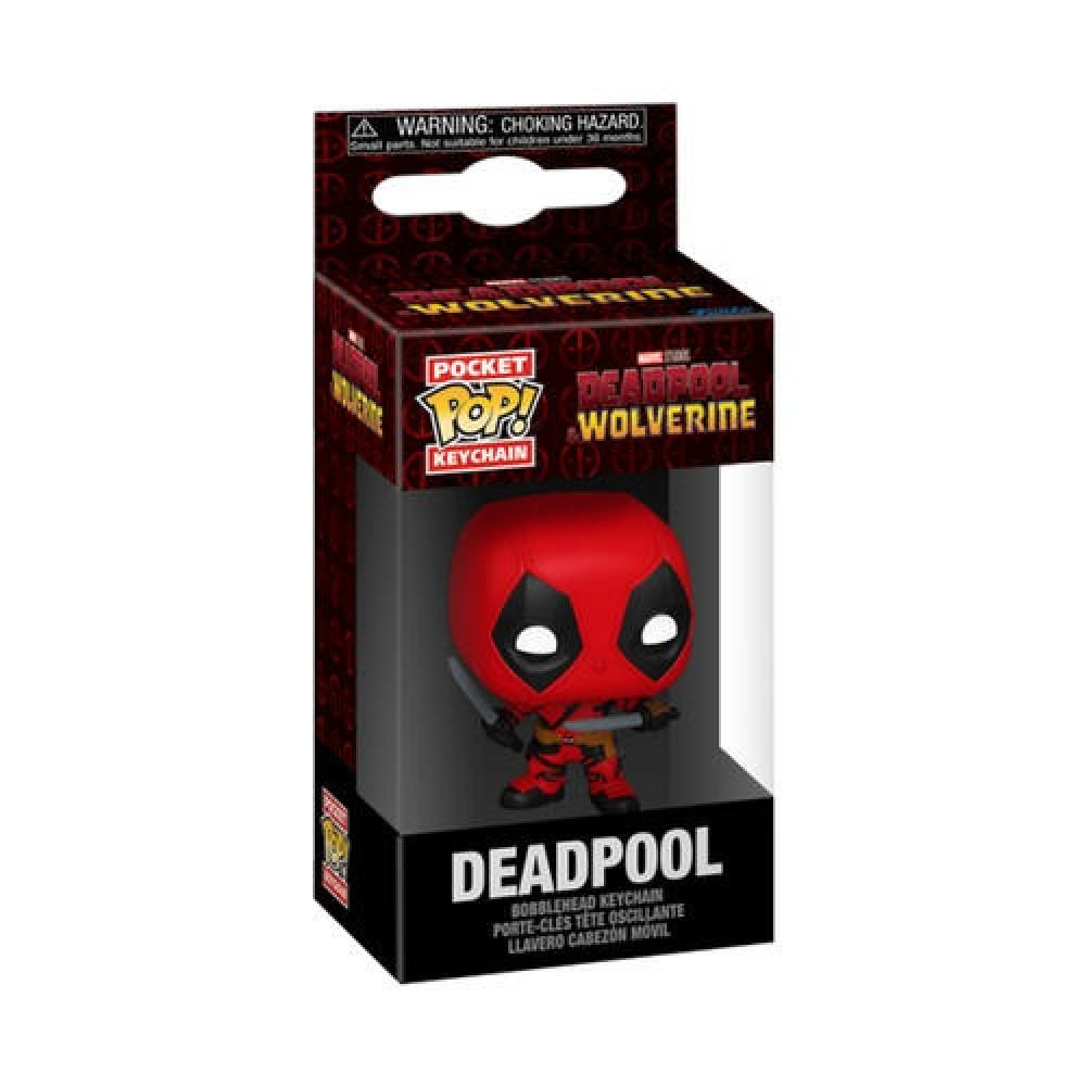 Funko Pocket Pop! Marvel: Deadpool & Wolverine - Deadpool Bobble Head Vinyl Figure Keychain