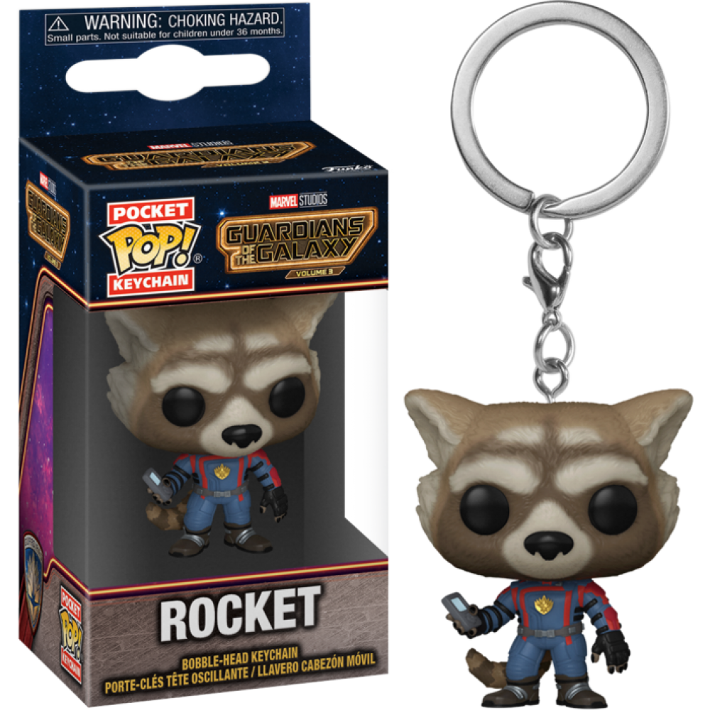 Funko Pocket Pop!: Marvel Guardians of The Galaxy Volume 3 - Rocket Bobble-Head Vinyl Figure Keychain