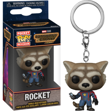 Funko Pocket Pop!: Marvel Guardians of The Galaxy Volume 3 - Rocket Bobble-Head Vinyl Figure Keychain