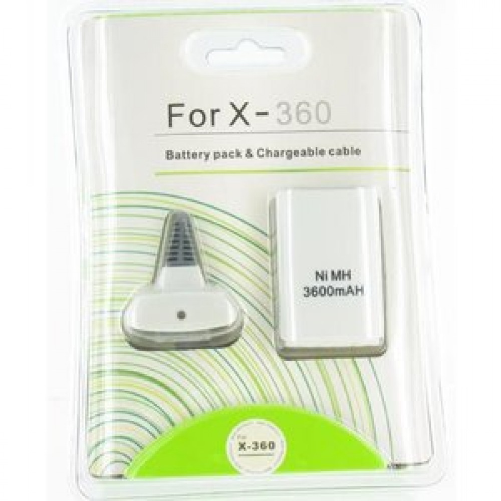 XBOX 360 BATTERY AND CABLE WHITE