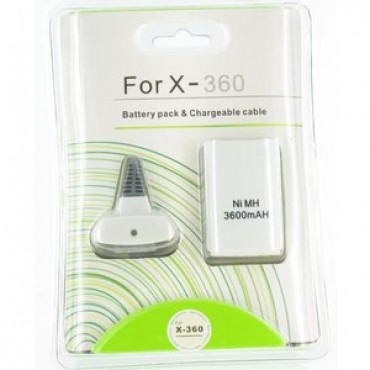 XBOX 360 BATTERY AND CABLE WHITE