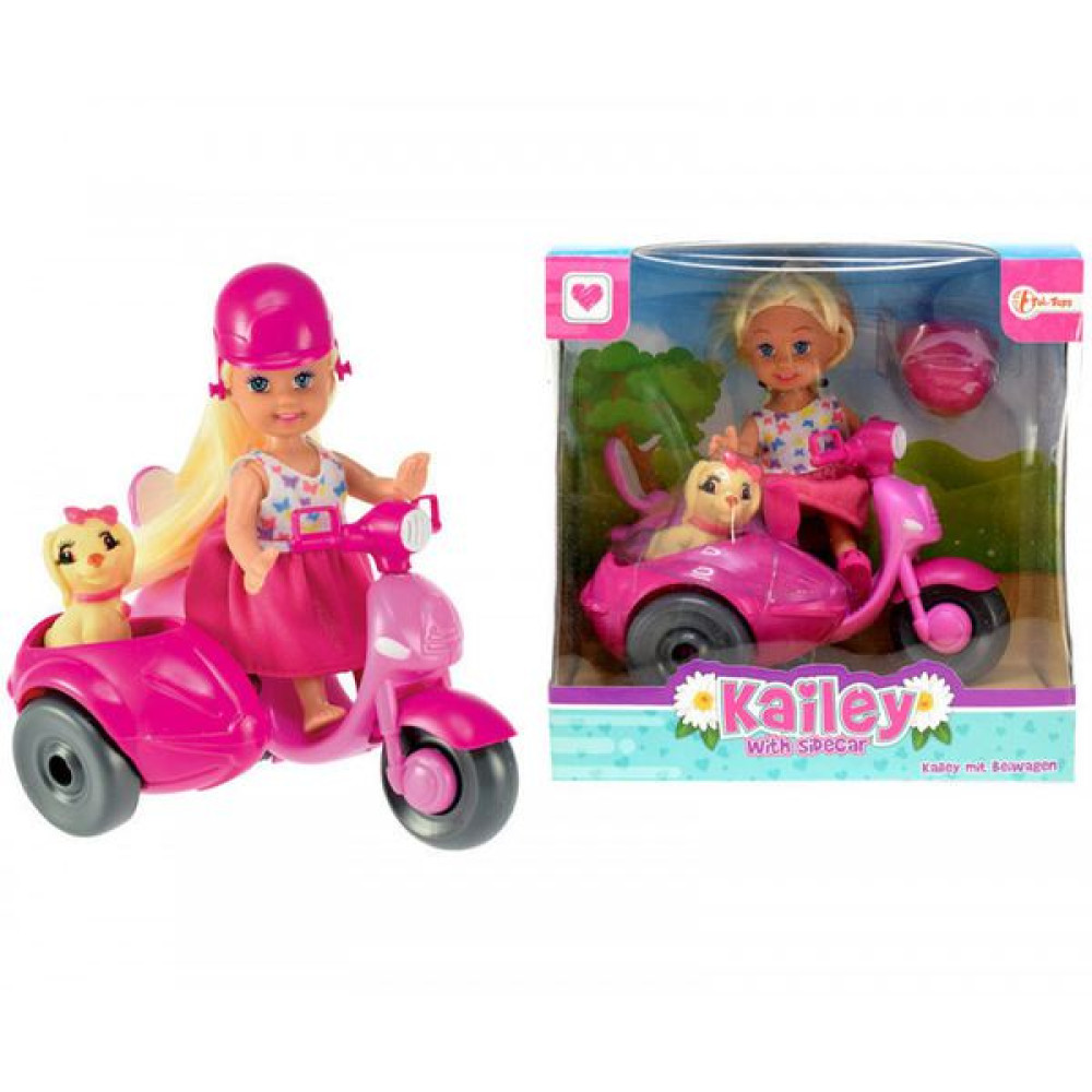 Pop Kailey Mini with scooter and sidecar with dog