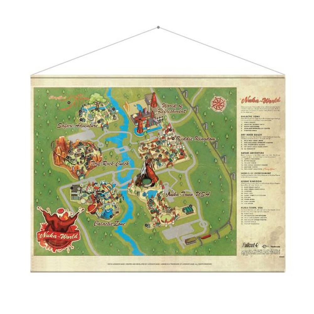 FALLOUT WALLSCROLL NUKA WORLD MAP 77CM X 100CM