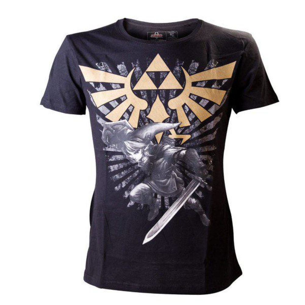 NINTENDO BLACK ZELDA T-SHIRT WITH LINK SIZE XL