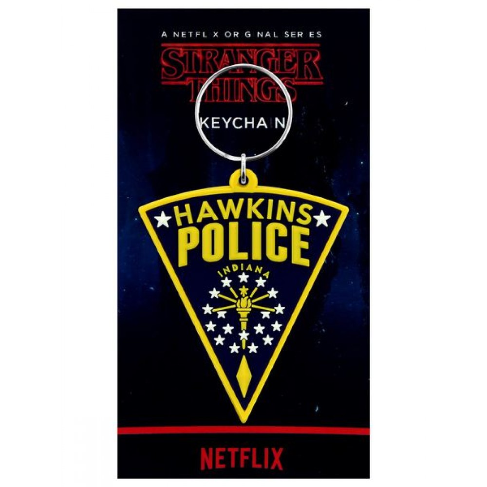Pyramid Stranger Things - Hawkins Police Patch Rubber Keychain